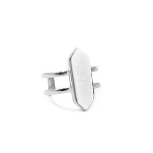 Retail $50 Kinsley Armelle Silver Parvus Quartz Ring*Velvet gift bag